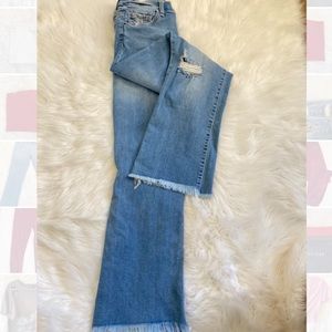 Light wash, slight boot cut jeans